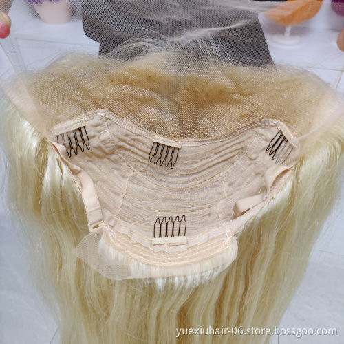 613 Color Straight Human Hair Lace Front Wigs Pre Plucked Peruvian Virgin Hair Glueless Lace Wig with Baby Hair